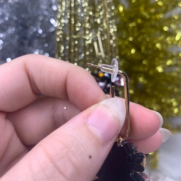 Embellished Jeweled Bee Insect Bug Beaded Earrings - Picture 10 of 10